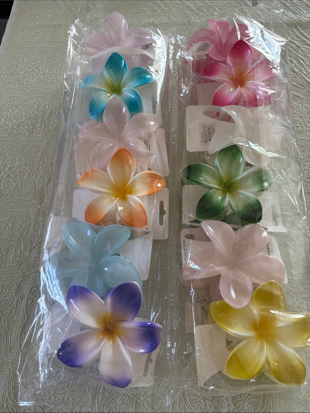 Assorted Multicolor Flower Hair Clips